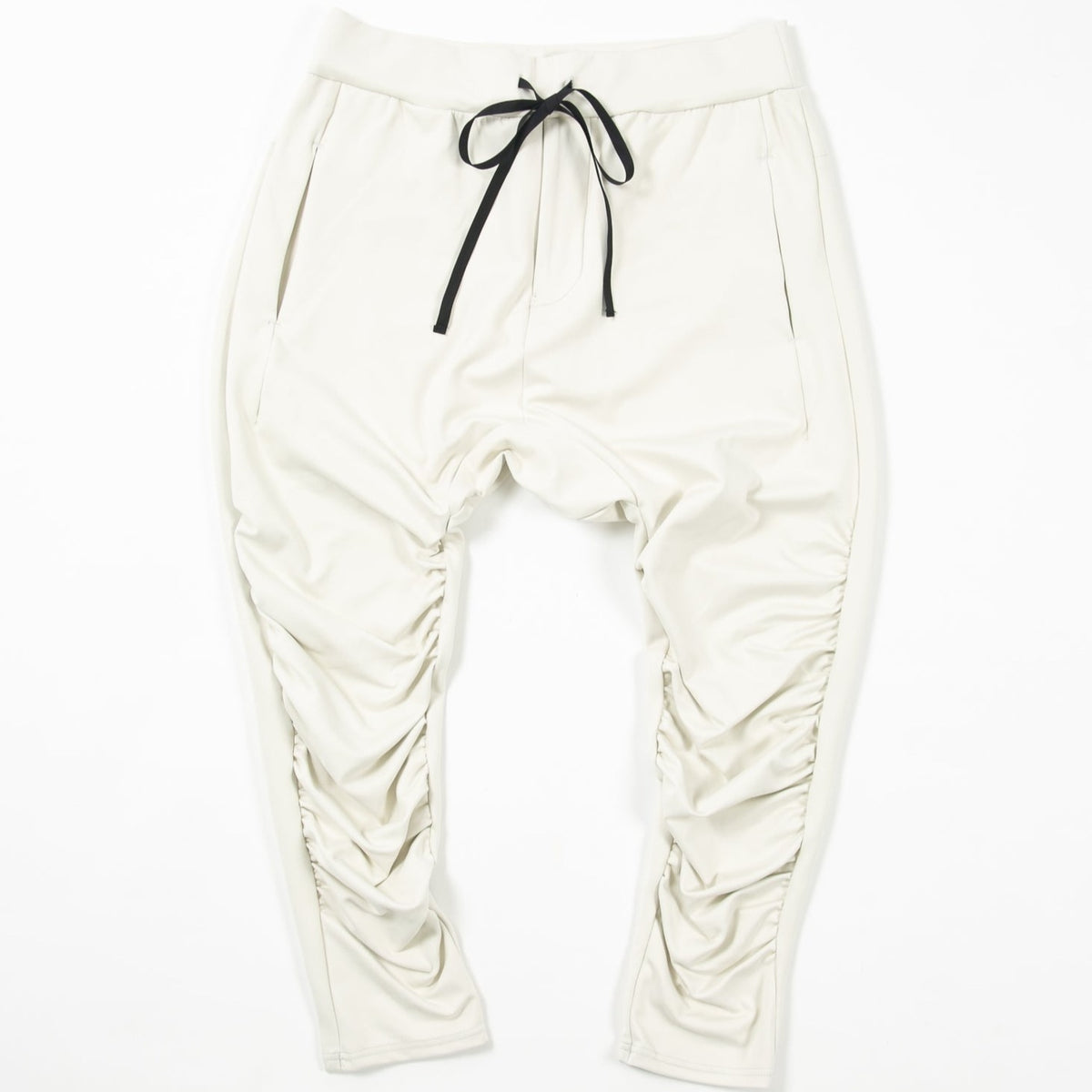 【ONE by OURET ワンバイ オーレット】マイルドダブルフェイスフロントギャザーサルエルパンツ OFF WHITE