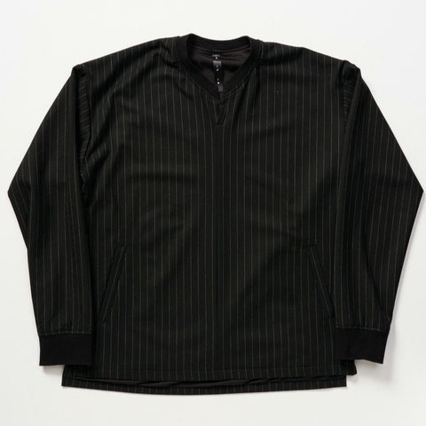 【wjk ダブルジェイケー】 irregular V-neck pull-over BLACK stripe