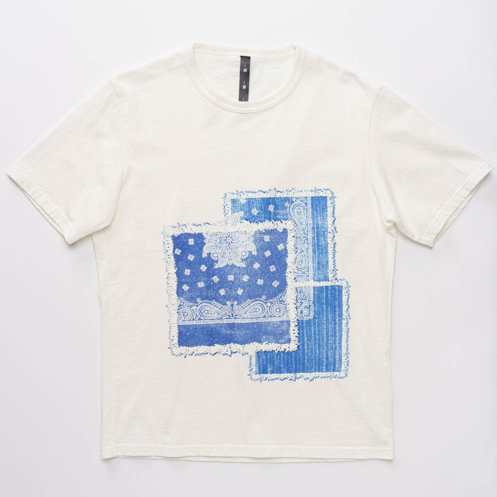 【wjk ダブルジェイケー】denim & bandana print cut&sewn WHITE